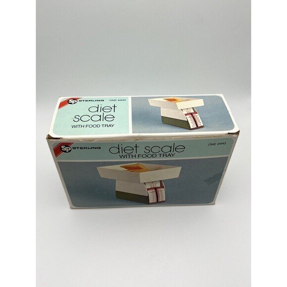 Vintage 1983 Sterling Plastics Borden USA #643 Adjustable Diet Scale w Food Tray - Picture 8 of 12